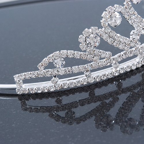 Bridal/ Wedding/ Prom Rhodium Plated Clear Austrian Crystal Starlet Tiara