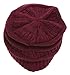 C.C Women's Thick Slouchy Knit Beanie Cap Hat One Size Burgundy
