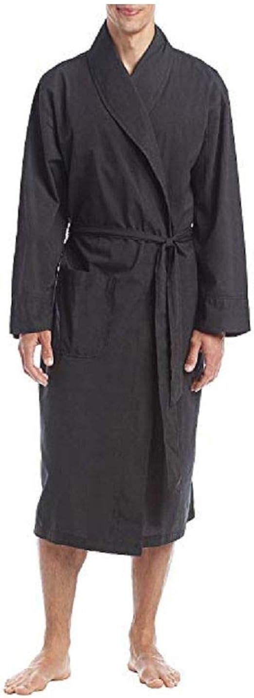Hanes Big Men's Woven Shawl Collar Robe, Black, 3XLarge/4X