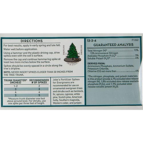 Jobe's, Fertilizer Spikes, Evergreen Tree, 15 Count, Slow Release