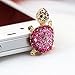 Mosichi Lovely Turtle Rhinestone Anti Dust Plug Earphone 3.5mm Ear Jack for iPhone Samsung Galaxy (Rose-Red)