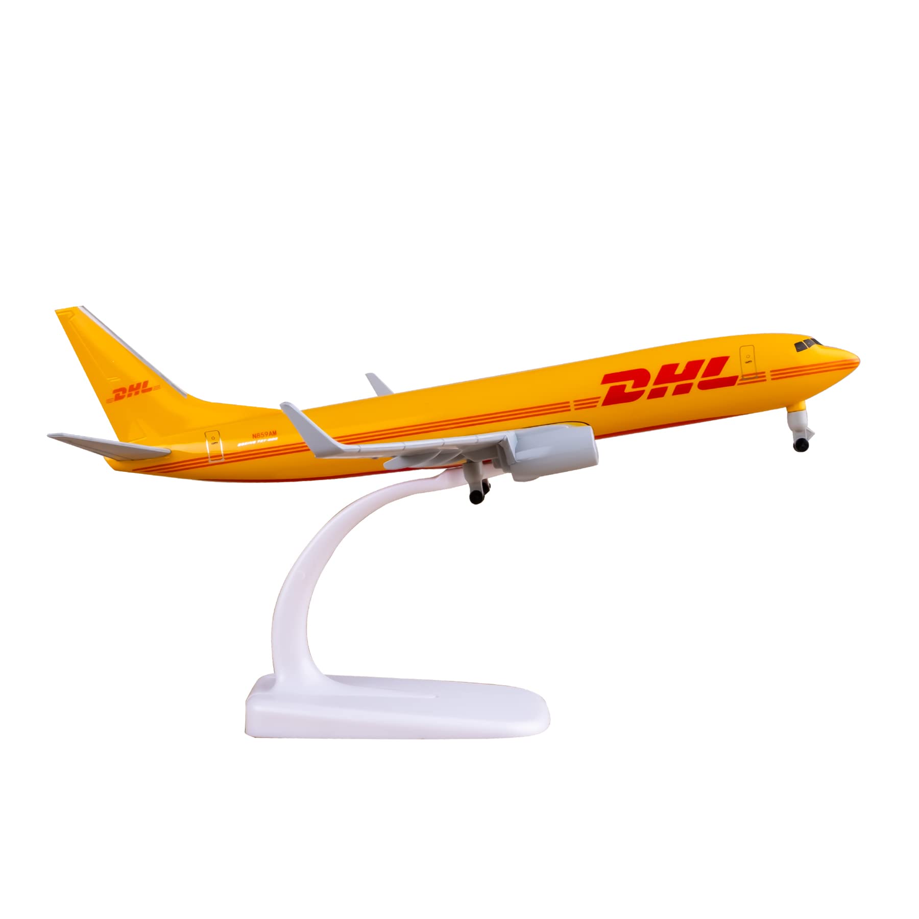 Bswath 1:300 Scale Model DHL B737 Model Plane, Diecast Metal, Adult Hobbyists, Unisex, 8 x 6 x 3 inches