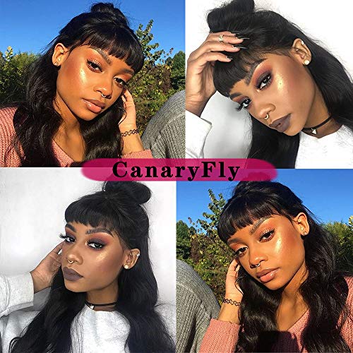 CanaryFly-Brazilian-Virgin-Human-Hair-Body-Wave-Wigs-With-Bangs-None-Lace-Front-Wigs-Glueless-Machine-Made-Wigs-For-Black-Women-130-Density-Natural-Color16inch-Body-Wave