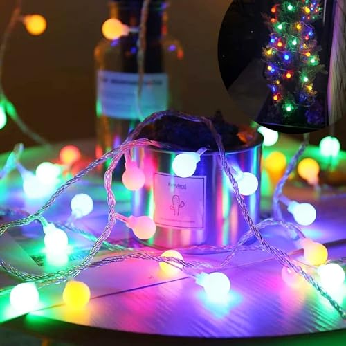 A.bigwhale 30 LED String Lights Battery Operated Ball LED String Lights Christmas String Lights 3M Multi-Coloured Globe Fairy Lights for Indoor, Balcony, Terrace, Garden, Parties, Christmas, Wedding
