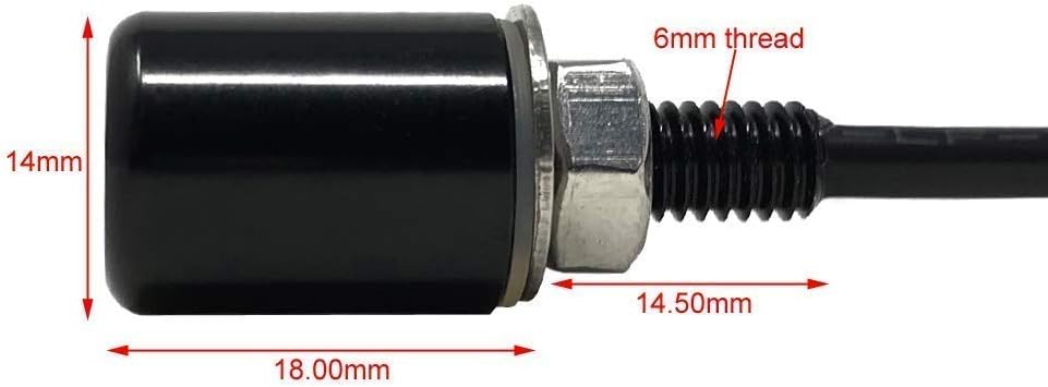Motorcycle LED Bolt Lights for Rear Number Licence Plate Micro Mini Button, black, Diameter: 14mm | Length: 18mm | Thread: 15mm - Image 3