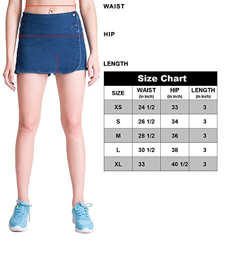 Cozy Blue -Medium Blue Atlhetic Skort Super Stretch Knit Denim for Women S