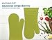 Rachael Ray Silicone Oven Mitts, 2pk -Heat Resistant Silicone Oven Gloves to Safely Handle Hot Cookware Items-Flexible, Waterproof Silicone Gloves with Non-Slip Grip and Insulated Pockets - Lime Green