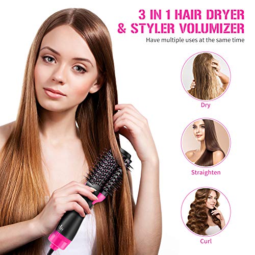 Bestidy Hair Dryer Brush, One Step Hair Dryer & Volumizer 3-in-1 Dry & Straighten & Curl,Hair Dryer and Volumizer, Smooth Frizz with Ionic Technology for All Hair Types
