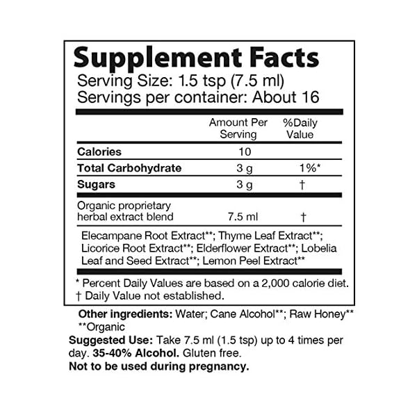 Clear Chest Herbal Bronchial Support Syrup with Organic Herbs + Raw