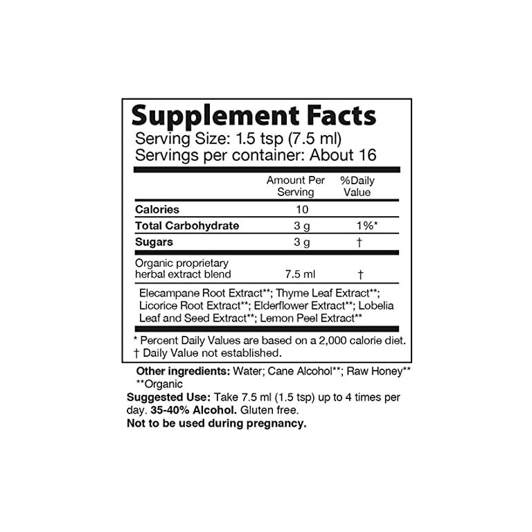 Clear Chest Herbal Bronchial Support Syrup with Organic Herbs + Raw