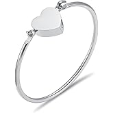 VCCWYQK Cremation Urn Bracelet for Ashes Stainless Steel Heart Urn Bracelet Bangle Cremation Memorial Keepsake Jewelry for Loved One