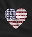 American Heart Flag USA Patriotic 4th of July Women's Fitted V-Neck T-Shirt