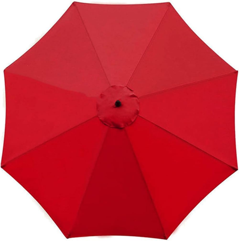 TWSOUL 3 m Parasol Replacement Canopy 8 Ribs UV30+ Red Fabric Cover