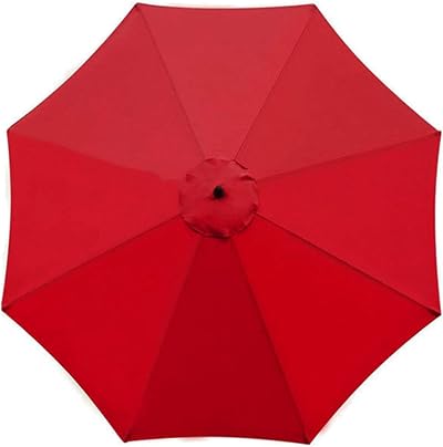 TWSOUL 3 m Parasol Replacement Canopy 8 Ribs UV30+ Red Fabric Cover