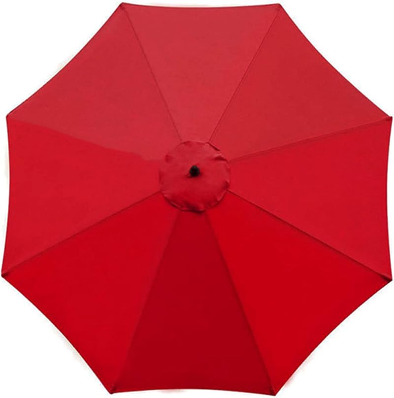 TWSOUL 3 m Parasol Replacement Canopy 8 Ribs UV30+ Red Fabric Cover