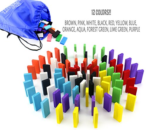 Colored Wooden Racing Dominoes Game (500-Piece Set); Multi-Colored Wood Racing Toy Domino Gift Set