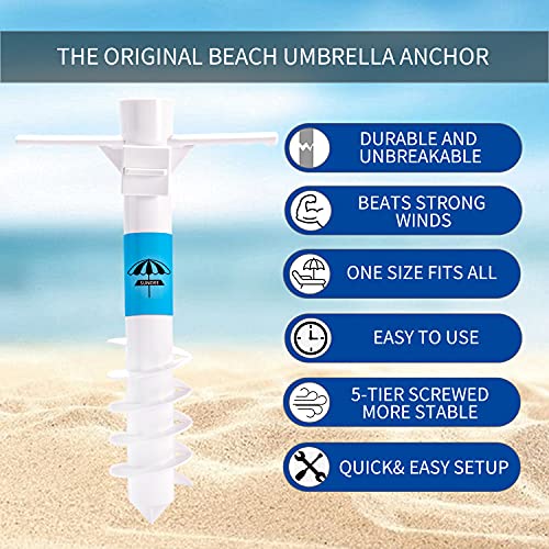 sundee Beach Umbrella Sand Anchor, 5 Spiral Screws Stand Holder, One