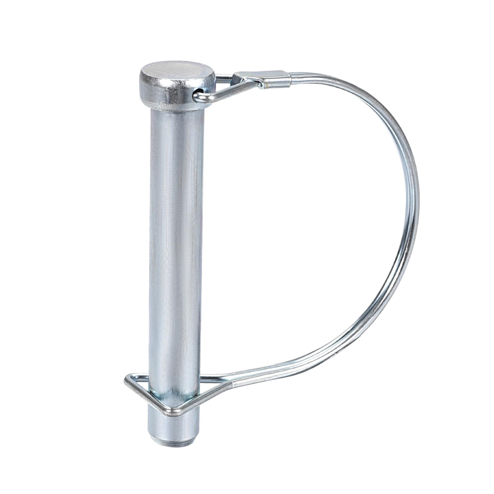 DTGN 12mm x 80mm (DxL) Shaft Locking Pin - 1Pack - Good for Farm Trailers Lawn - Carbon Steel Round Trailer Coupler Pin - Silver Tone