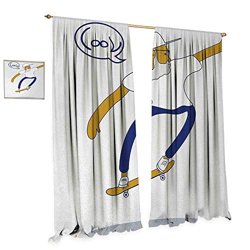 Anniutwo Indie Window Curtain Fabric Cool Hipster Old Man on