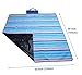 yodo Compact Water-Resistant Picnic Blanket Tote for Outdoor Camping Stadium Sporting Events with Shoulder Strap and Soft Fleece (59 X 53 inches),Spring Summer Blue Stripe