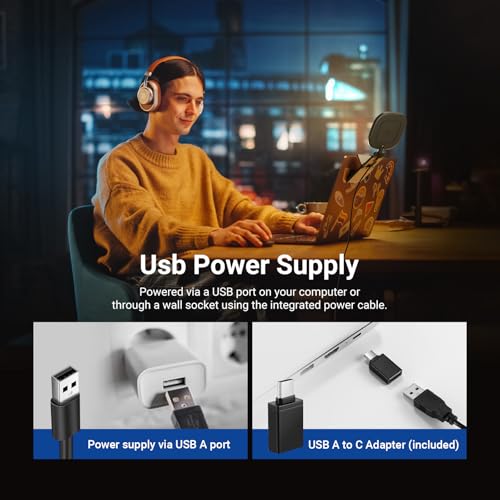 NEEWER Basics 5" 10W Monitor Light for Video Conference, Bi Color Edge Lit USB LED Panel with Stand, CRI95 Lamp Lighting for Laptop Computer Webcam Zoom Call Desk Streaming Recording, NL10