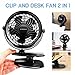 SUNPOLLO Clip on Fan and Desktop Fan 2 in 1, Battery Operated Fan for Baby Stroller, Home and Car USB or Battery Powered [4 AA Batteries Required, (not Included)]