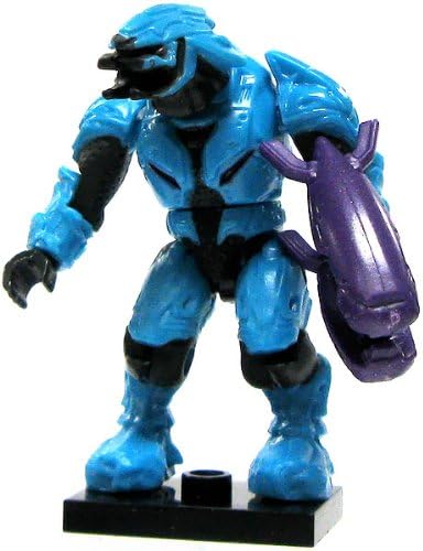 Halo Wars Mega Bloks LOOSE Mini Figure Covenant Cyan Elite with Energy Rifle [Series 6]