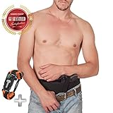 Team's Concealed Belly Band Holster Left Handed - Neoprene Elastic Gun Waistband Holster Carry for Your Secure Life for Pistols Revolvers Glock Ruger +Laser|XL Storage 4 Pockets|2 Magazines Mag|+Gift