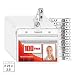 MIFFLIN Horizontal Plastic Card Holder with Metal Clip and Vinyl Straps (Clear, 2.25x3.5 Inch, 100 Pack), Waterproof PVC ID Badge Holder with Clip primary