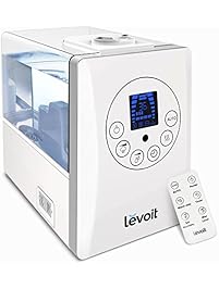 Levoit Humidifiers Vaporizer, Warm and Cool Mist Ultrasonic Air  Bedroom Humidifier with Remote, 6L Capacity for Large Room Home Babies with No Noise , Waterless Auto Shut-off