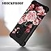 TIANLI Samsung Galaxy S9 Plus Case Dual Layer Beautiful Flowers Women/Girls Shockproof Protection Slim Smooth Protective Floral Cover - Black