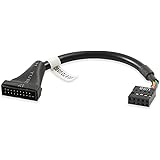 Electop 19 Pin USB 3.0 Male to 9 Pin USB 2.0 Motherboard Female Housing Cable