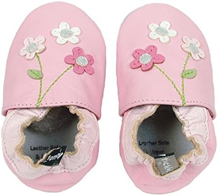 Tommy Tickle Soft Sole Leather Baby Shoes For Girls - Infant Girls Shoes, Toddler Girls Shoes (Large (12-18 mo), Pink Multiflower)