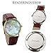 JewelryWe Classic Leather Watch World Map Pattern Quartz Wristwatch Unisex Birthday Gift