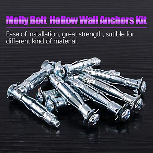 30Pcs M6×52 Heavy Duty Zinc Plated Steel Molly Bolt Assortment Kit
