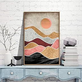 Framed for Living Room Bedroom Nordic Style Mountains for