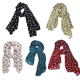 Kobwa(TM) Fashion Charming Beautiful Warm Polka Dot Scarf Shawl with Keyring