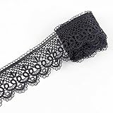 Yontree Floral Venise Lace Applique Bridal Wedding Applique Black 3 yards