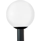 Generation Lighting 8254-68 Outdoor Globe Traditional One - Light Outdoor Light Post Outside Fixture, White Plastic Finish