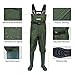 TIDEWE Bootfoot Chest Wader, 2-Ply Nylon/PVC Waterproof Fishing & Hunting Waders with Boot Hanger for Men and Women Green Size 7
