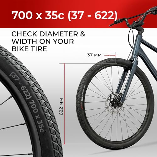 Fincci Gravel Copertoni Bici 700x35c - Set di Pneumatici Pieghevoli 28" con Protezione Antiforatura 1 mm e 2 Camere d'aria 37-622 - Gomme per Montagne & Elettrica Bici, City Bike Uomo & Donna