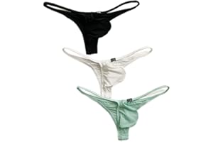 COMLIFE Men's Ice Silk Bikini Thongs Underwear Low Waist Half Back Coverage Triangle Briefs Underwear Underpanties
