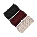 Pusheng Women's Versatile Wool Knit Crochet Twist Hair Band Headband Ear Warmer Black Wine Red Beige Set