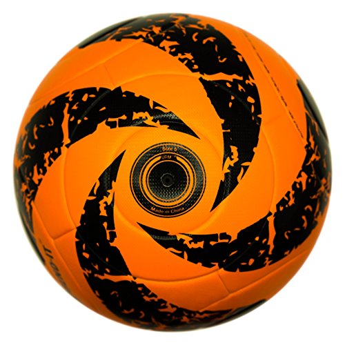 Bend-it size 5 soccer ball, reverse-curl-it amber match…