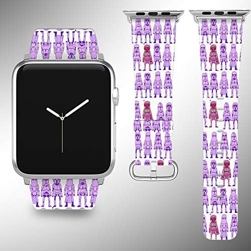 Wrist Band Strap with Star Wars Design Compatible with Apple Watch iWatch All Series 38 40 42 44 mm Series 1 Series 2 Series 3 Series 4 Leather Replacement Strap