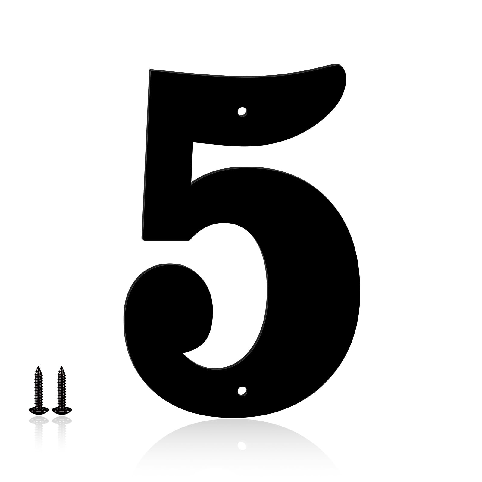 Photo 1 of 10 Inch Metal Modern House Numbers, House Address Letters and Numbers for Outside Signs - Metal Letters Door Numbers Signage Street Address Plaque for Garden Door Mailbox Decor (Number 5)