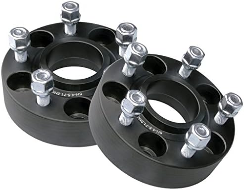 2pcs Black (1.5") Jeep Wrangler 5x4.5 to 5x4.5 Wheel Spacers Adapters 5 Lug 5x114.3 Bolt Pattern 1/2" Studs Hub Bore 71.5mm Billet Aluminum 6061 T6