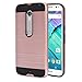 Moto X Pure Edition / Moto X Style / XT1570 Case With Phone Stand,Ymhxcy [Metal Brushed Texture] Hybrid Dual Layer Full-Body Shockproof Protective Cover Shell For Moto X Style-LS Rose Gold