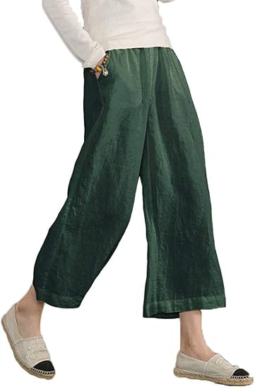 plus size linen trousers