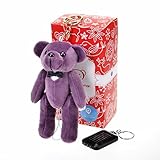 Bear Gentleman 130dB Personal Alarm App Smart with Solar LED Flashlight Keychain for IOS and Android (Purple Smart App)